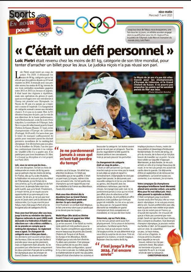 « C’est un défi personnel » Loïc Pietri