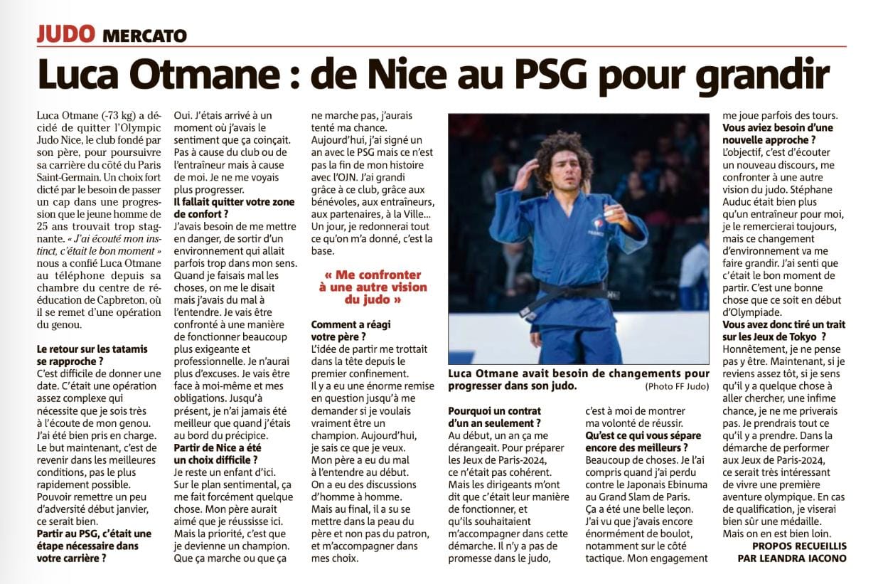 Luca Otmane : de Nice au PSGÂ pour grandir