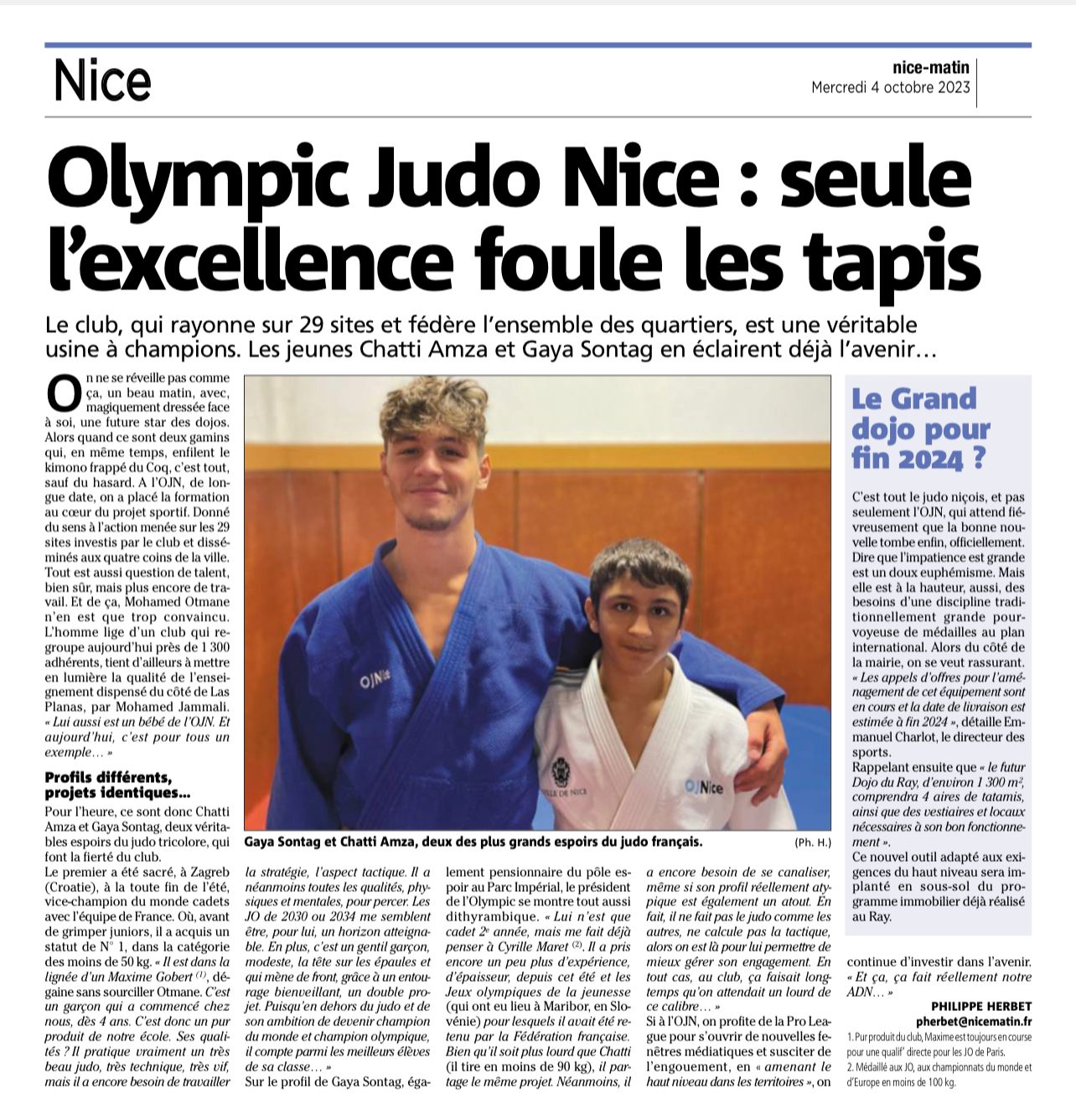 Olympic Judo Nice « L&rsquo;usine Ã  champion »*