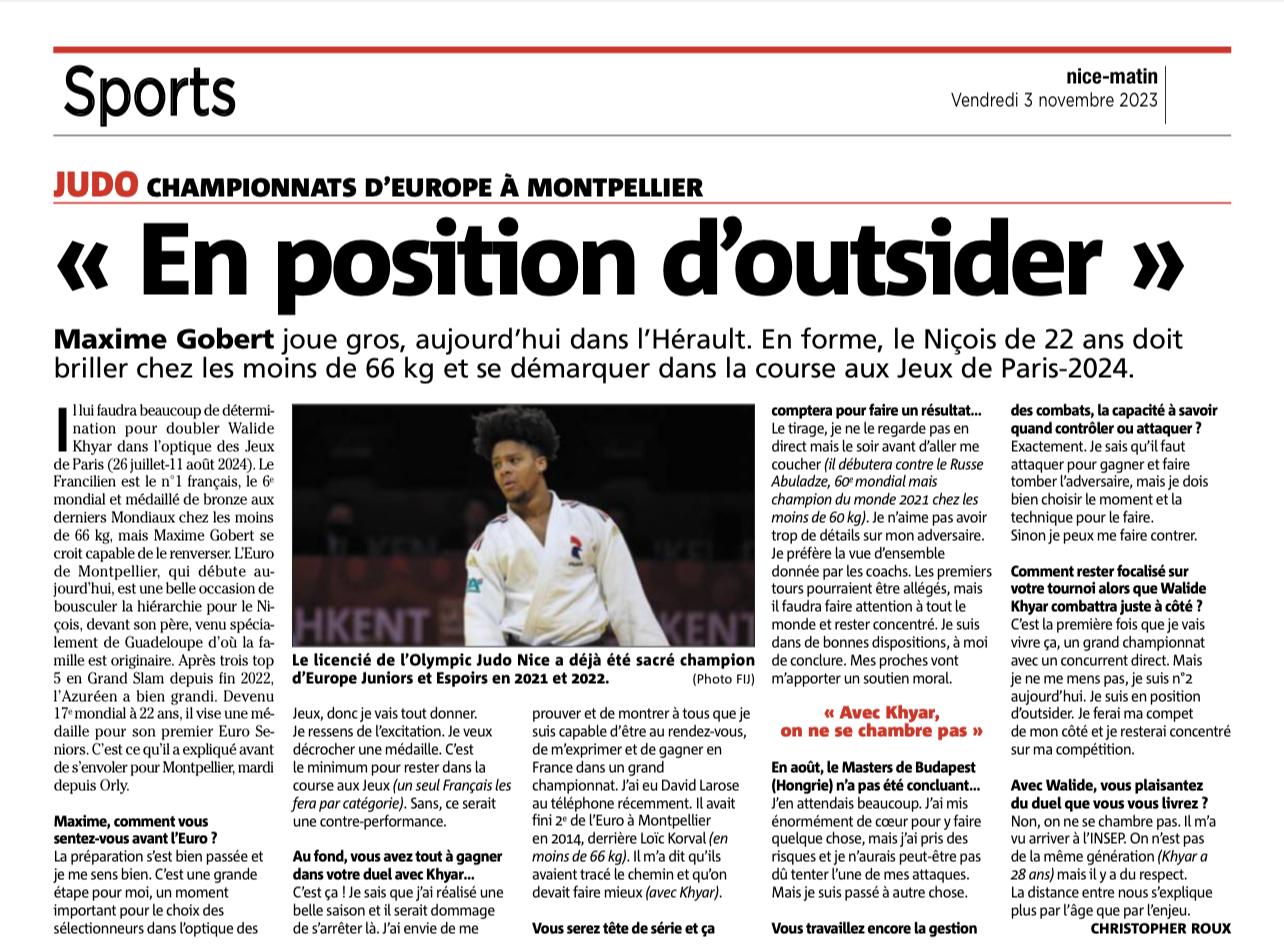 Maxime Gobert aux championnats d&rsquo;Europe Ã  Montpellier