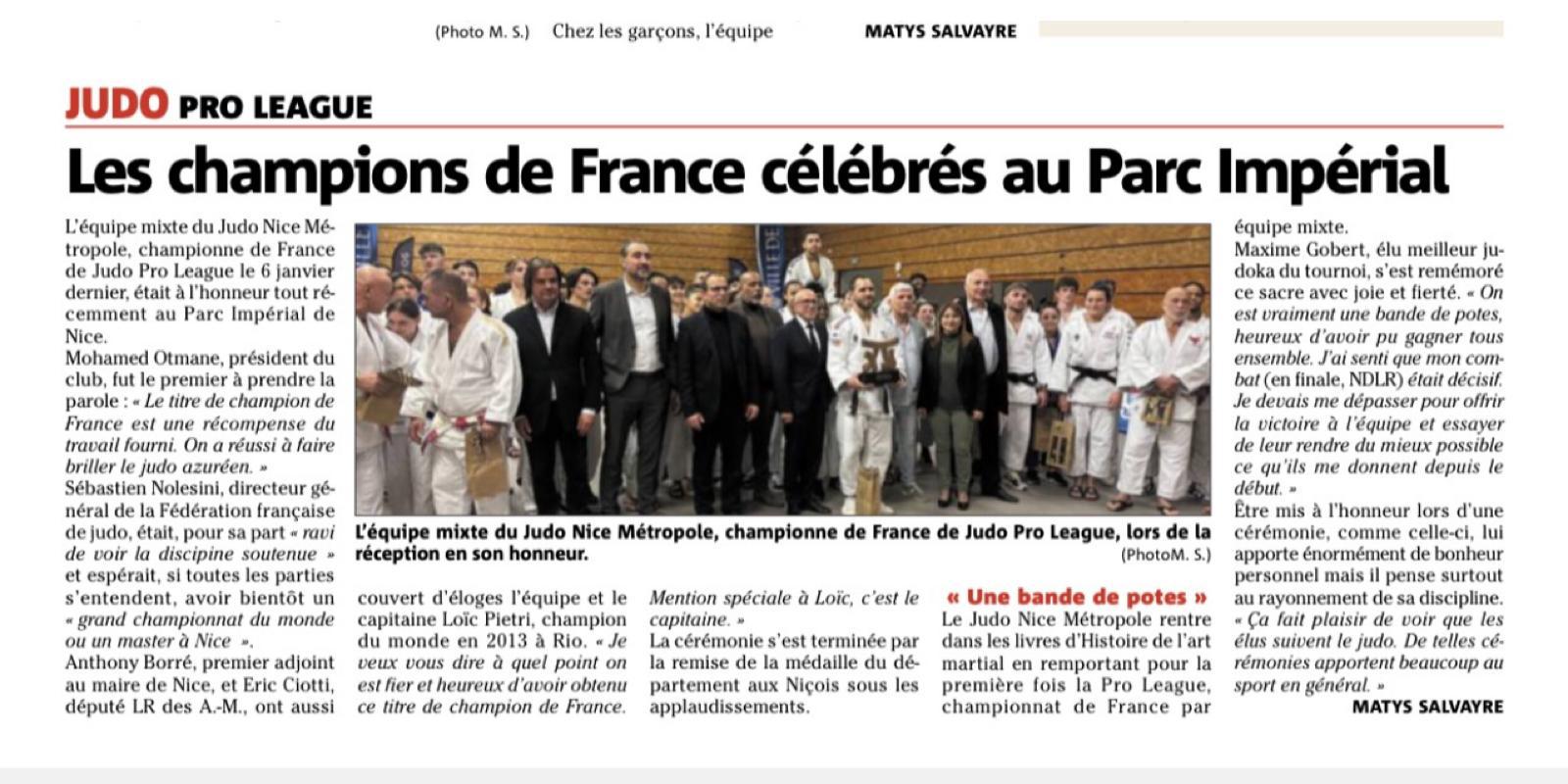 Les champions de France célébrés au Parc Impérial